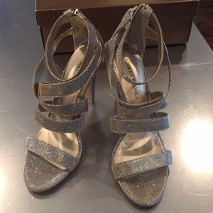 Audrey Brooke gold/silver heels